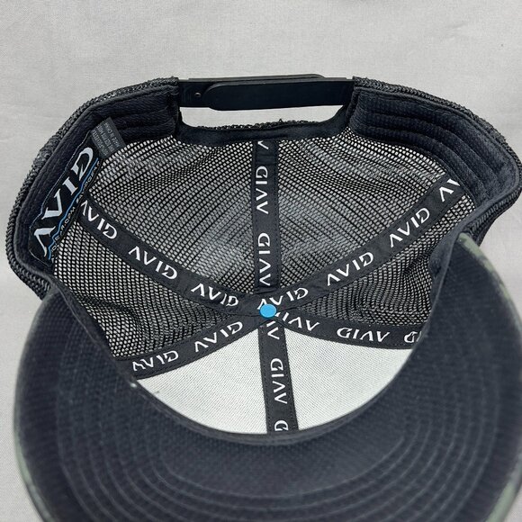 Avid Fishing Gear Snapback Hat Cap Black Camouflage Trucker Outdoor Patch Mens - Picture 10 of 13